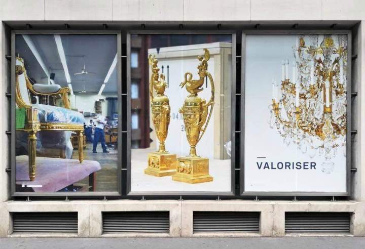 Affiches grand format imprimées, installées sur vitrine Émerainville